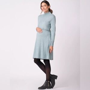 Seraphine Freya Mock Neck Sweater Maternity Nursing Long Sleeve Dress XS NWT